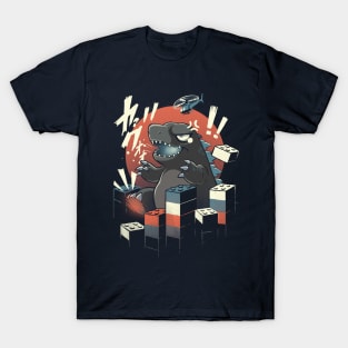 Funny Giant Monster - Godzilla Japanese Kaiju - Lego Building T-Shirt